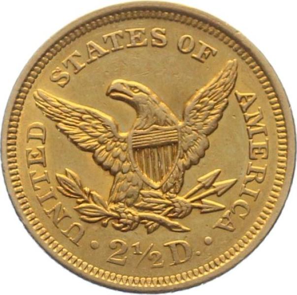 USA 2 1/2 $ 1851 o. Mzz. - Coronet Head