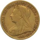Grossbritannien 1/2 Sovereign 1898 - Viktoria mit Diadem und Schleier
